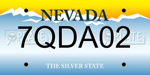 7QDA02 Nevada License Plate