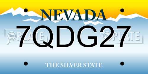 7QDG27 Nevada License Plate