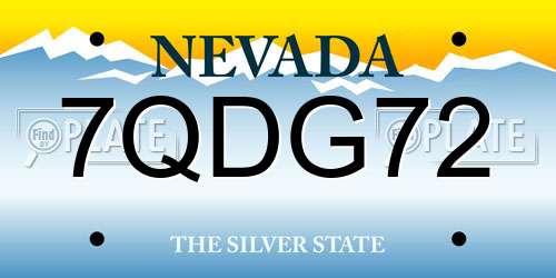 7QDG72 Nevada License Plate