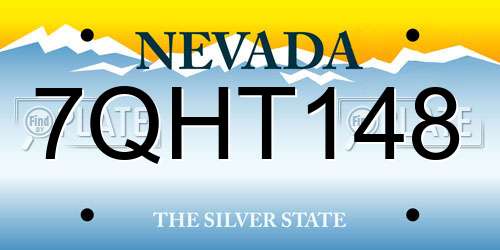 7QHT148 Nevada License Plate