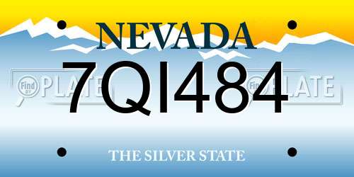 7QI484 Nevada License Plate