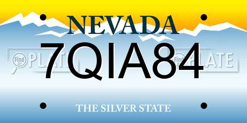 7QIA84 Nevada License Plate