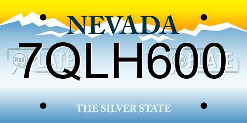 7QLH600 Nevada License Plate