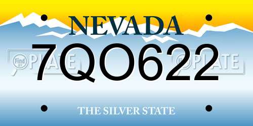 7QO622 Nevada License Plate
