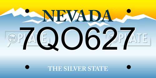 7QO627 Nevada License Plate
