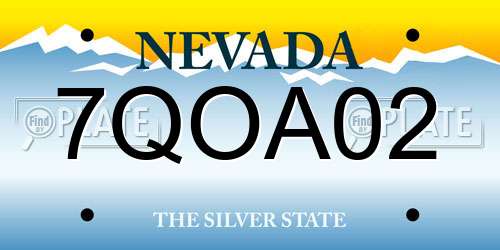 7QOA02 Nevada License Plate