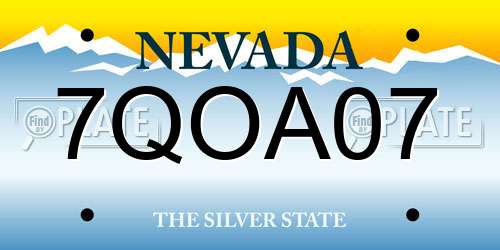 7QOA07 Nevada License Plate