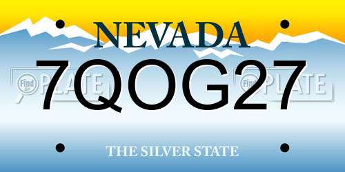 7QOG27 Nevada License Plate