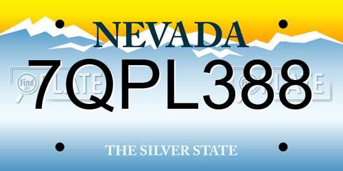 7QPL388 Nevada License Plate