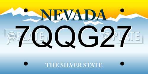 7QQG27 Nevada License Plate