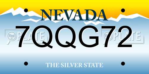 7QQG72 Nevada License Plate