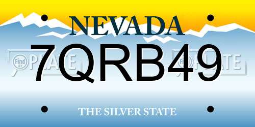 7QRB49 Nevada License Plate