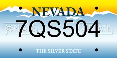 7QS504 Nevada License Plate