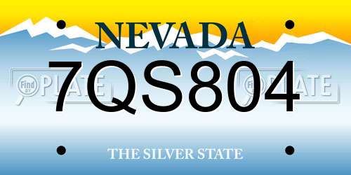 7QS804 Nevada License Plate