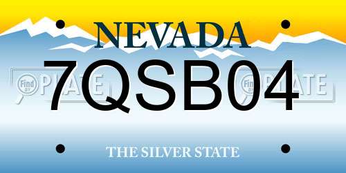 7QSB04 Nevada License Plate