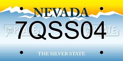 7QSS04 Nevada License Plate