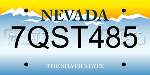 7QST485 Nevada License Plate