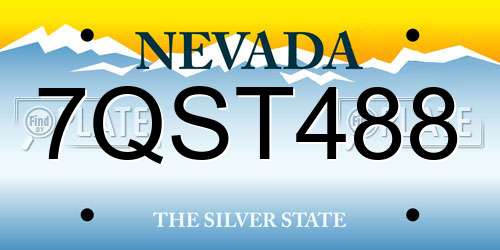 7QST488 Nevada License Plate