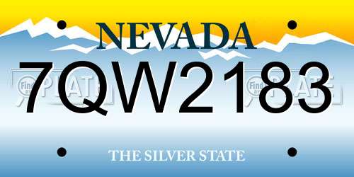 7QW2183 Nevada License Plate