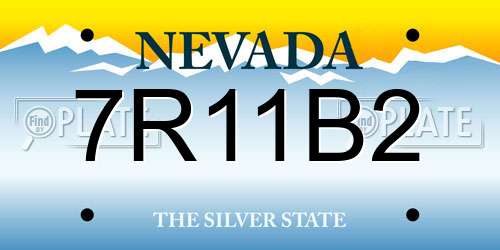 7R11B2 Nevada License Plate
