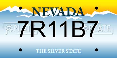 7R11B7 Nevada License Plate