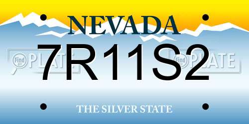 7R11S2 Nevada License Plate