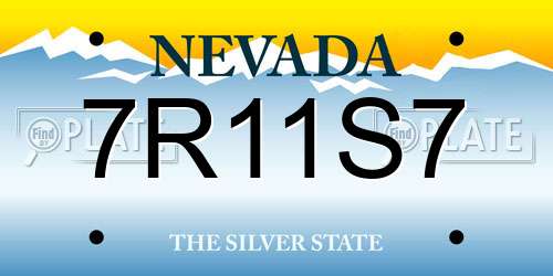 7R11S7 Nevada License Plate