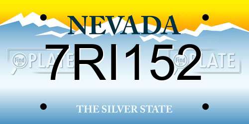 7RI152 Nevada License Plate