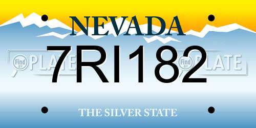 7RI182 Nevada License Plate