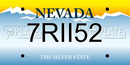 7RII52 Nevada License Plate