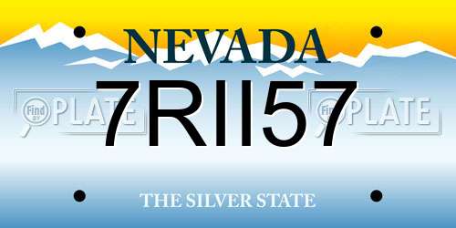 7RII57 Nevada License Plate
