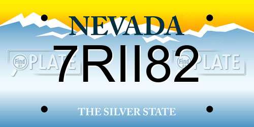 7RII82 Nevada License Plate