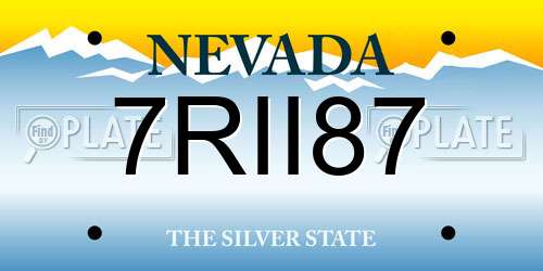 7RII87 Nevada License Plate