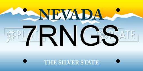 7RNGS Nevada License Plate
