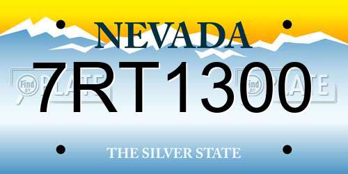 7RT1300 Nevada License Plate