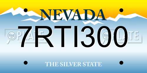 7RTI300 Nevada License Plate