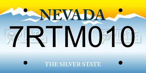 7RTM010 Nevada License Plate