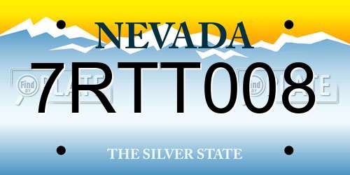 7RTT008 Nevada License Plate