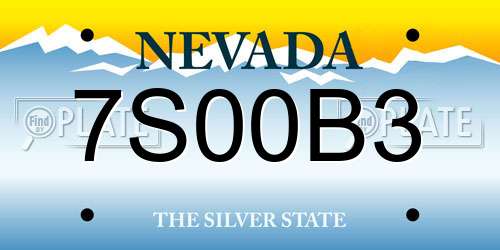 7S00B3 Nevada License Plate