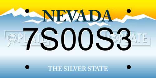 7S00S3 Nevada License Plate