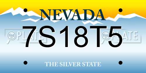 7S18T5 Nevada License Plate