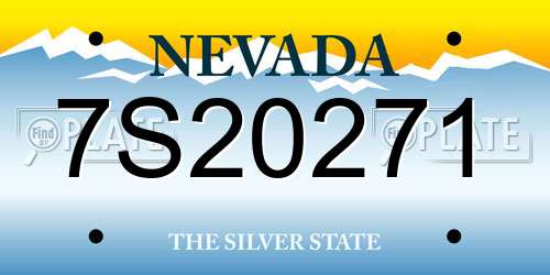 7S20271 Nevada License Plate