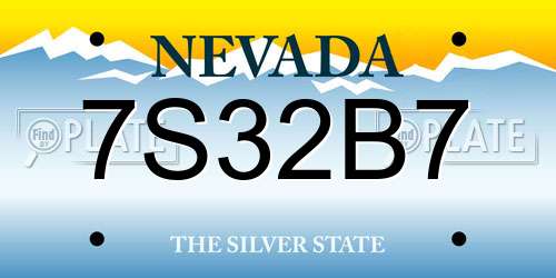 7S32B7 Nevada License Plate