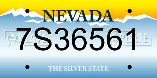 7S36561 Nevada License Plate