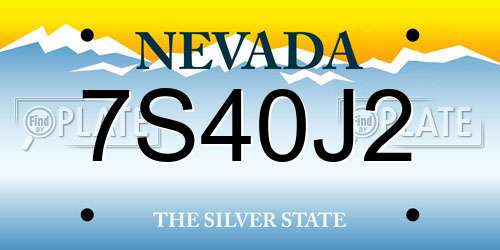 7S40J2 Nevada License Plate