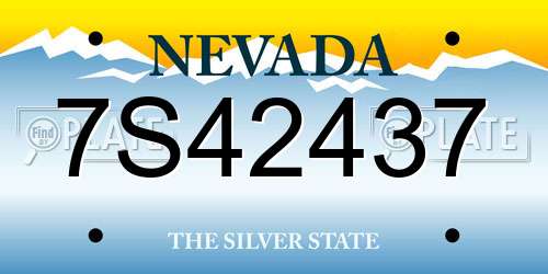 7S42437 Nevada License Plate