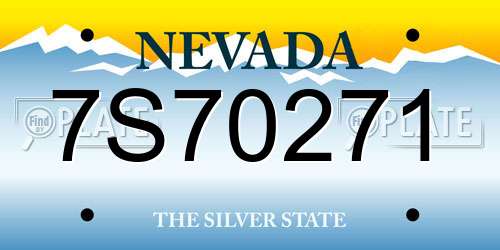 7S70271 Nevada License Plate