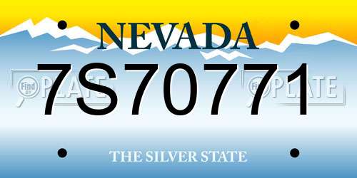 7S70771 Nevada License Plate