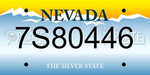 7S80446 Nevada License Plate