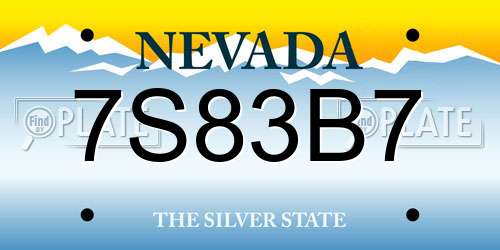 7S83B7 Nevada License Plate